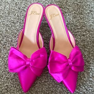 J. Crew Hot Pink Bow 1 Inch Heels
